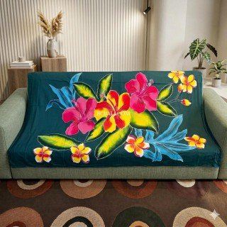 New Design Rayon Sarong Hand Painted Flower Design